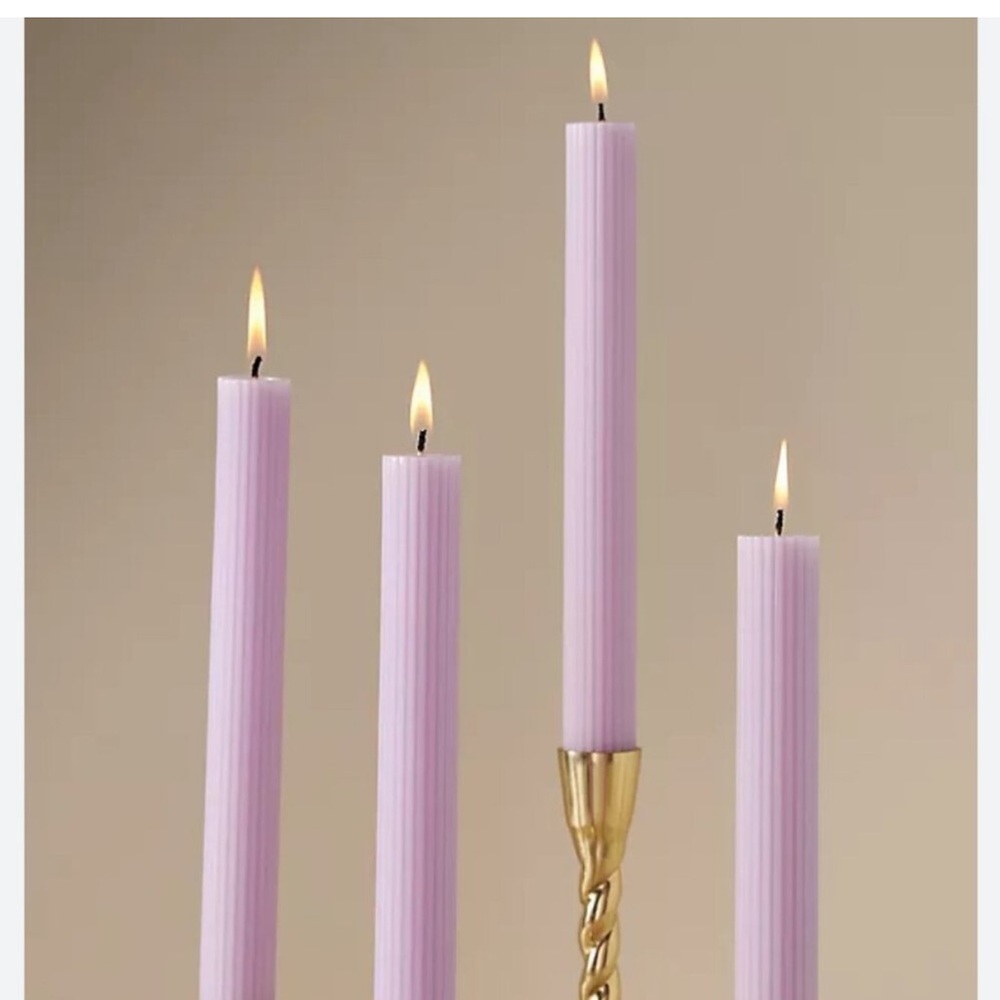 Elegant lavender fluted Taper Candles